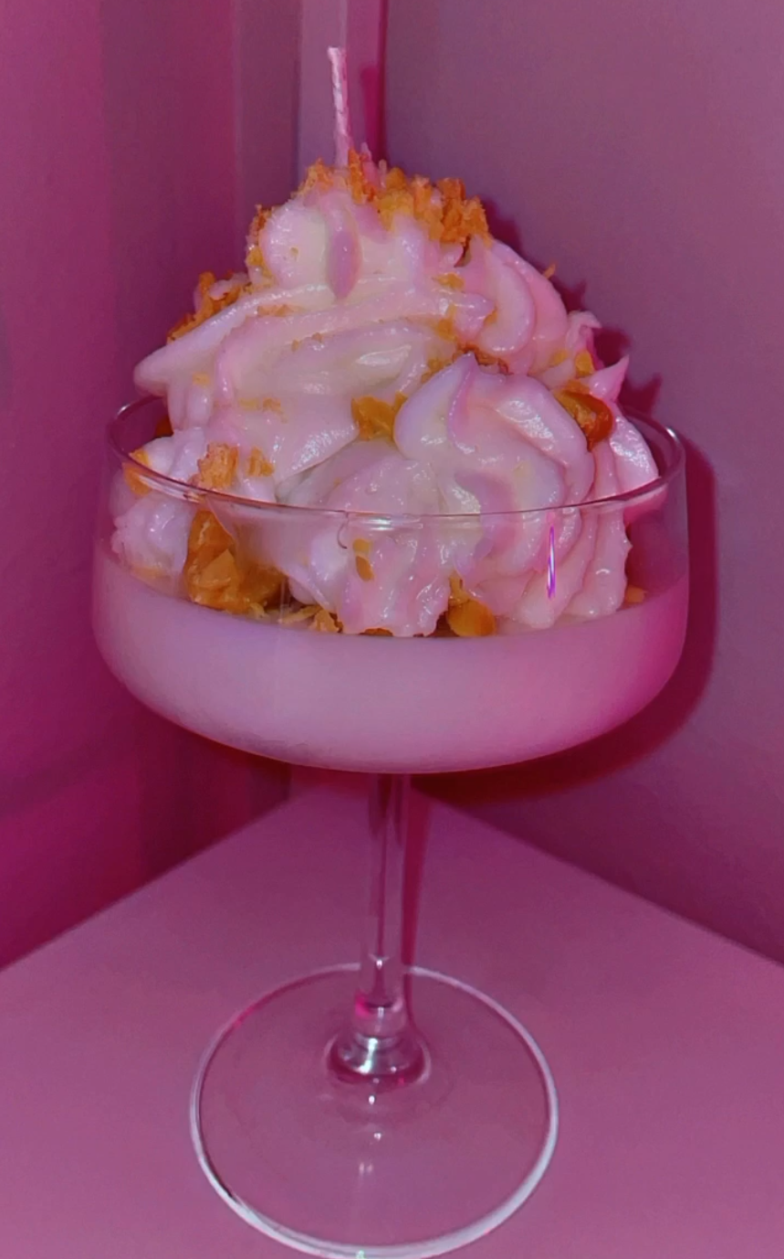 Vanilla Almond Whip Cream Candle in a glass